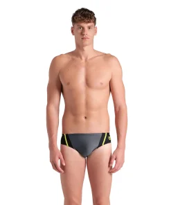 Bañador slip arena Feel para hombre Multi Panels - Negro/Asfalto