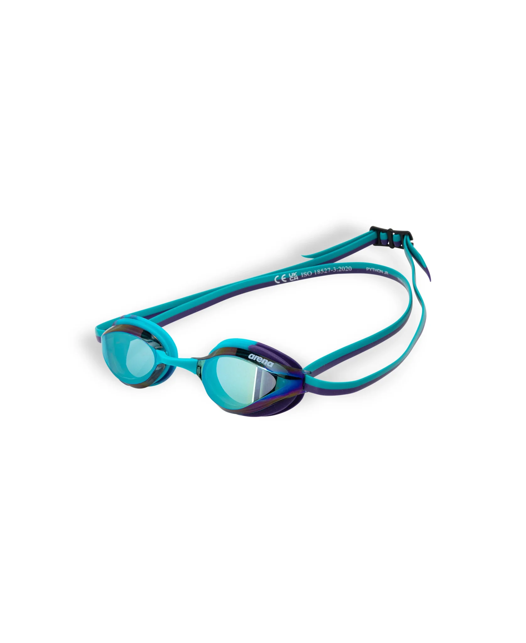 Gafas de competición para niños arena Python Mirror Junior - Esmeralda/Pavo Real