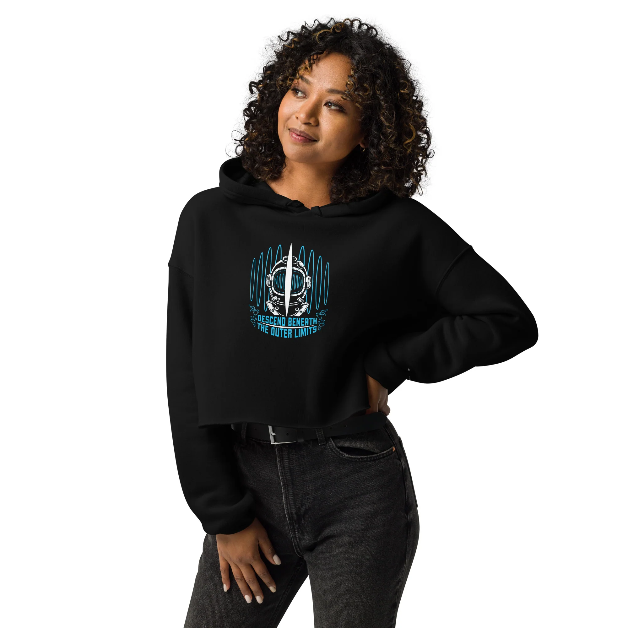 "Beneath The Outer Limits" Crop Hoodie - Image 4