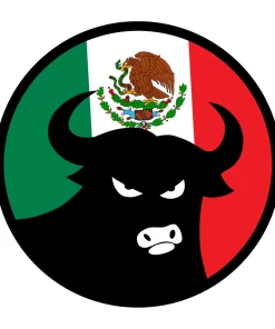 662 Bull Mexican Flag 4" Sticker