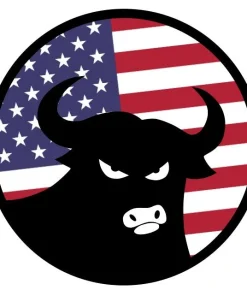 662 Bull American Flag 4" Sticker