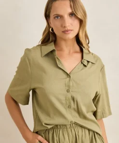 Alternative view of Classic Lounge Shirt - Olive