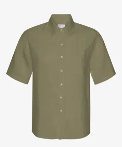 Organic Linen SS Shirt - Dusty Olive