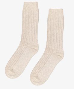 Merino Wool Blend Sock - Ivory White
