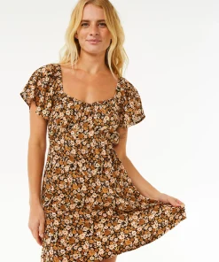 RIP CURL SEA OF DREAMS MINI DRESS - BROWN